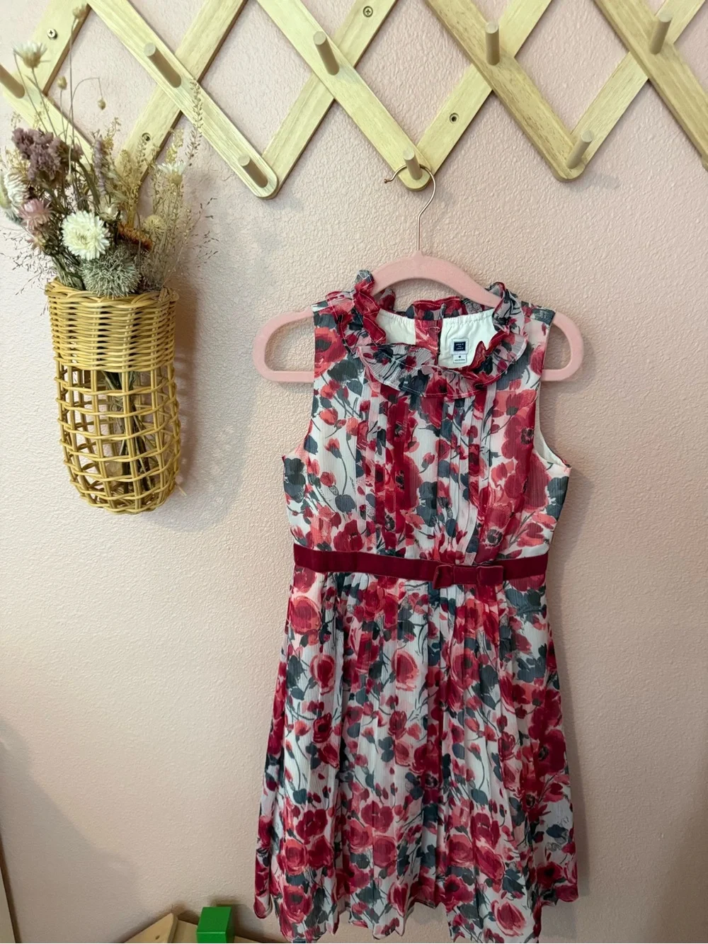 Janie and Jack Girls Floral Pleated Party Dress